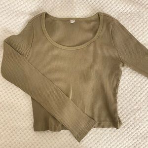 Olive green long sleeve top
